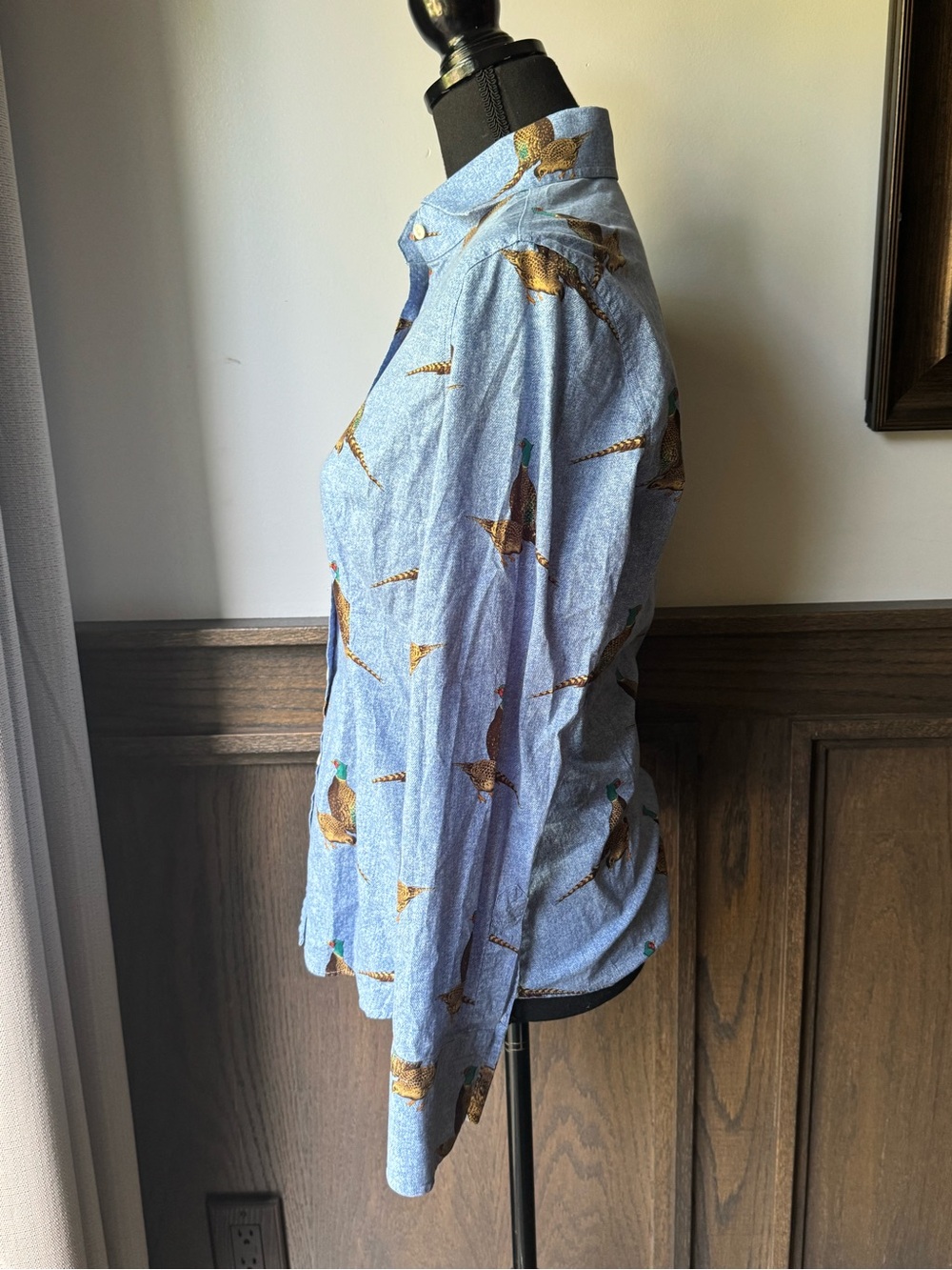 Kevin’s Blue Pheasant Print Button-Up Shirt - Picture 4 of 8